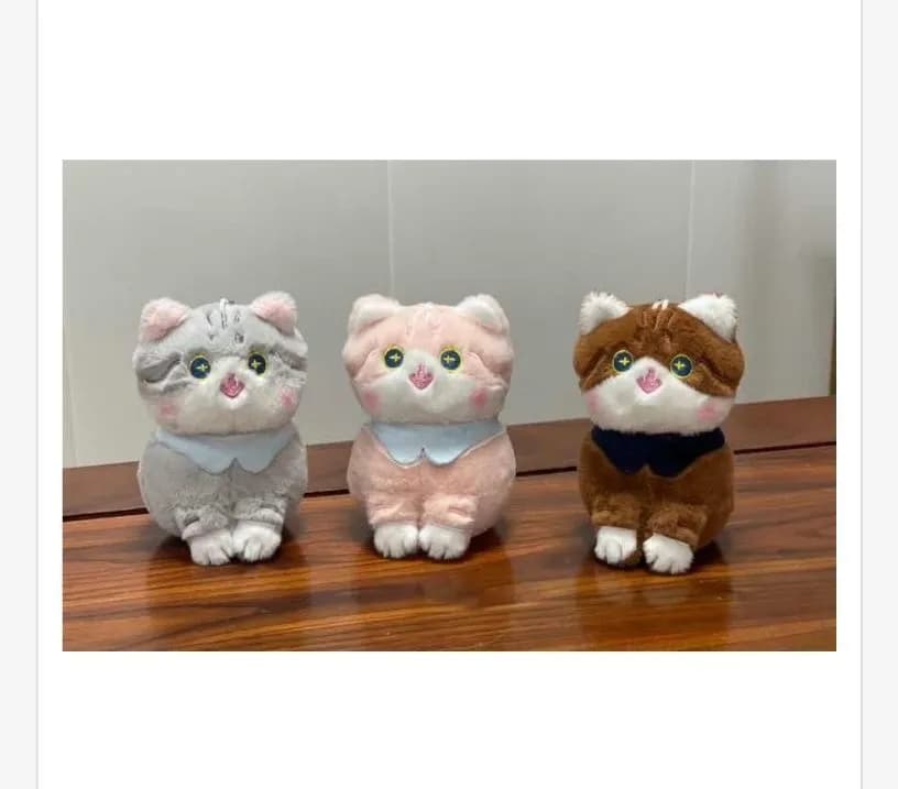 Brelok Zabawkowy Kotek Szary Różowy Brązowy