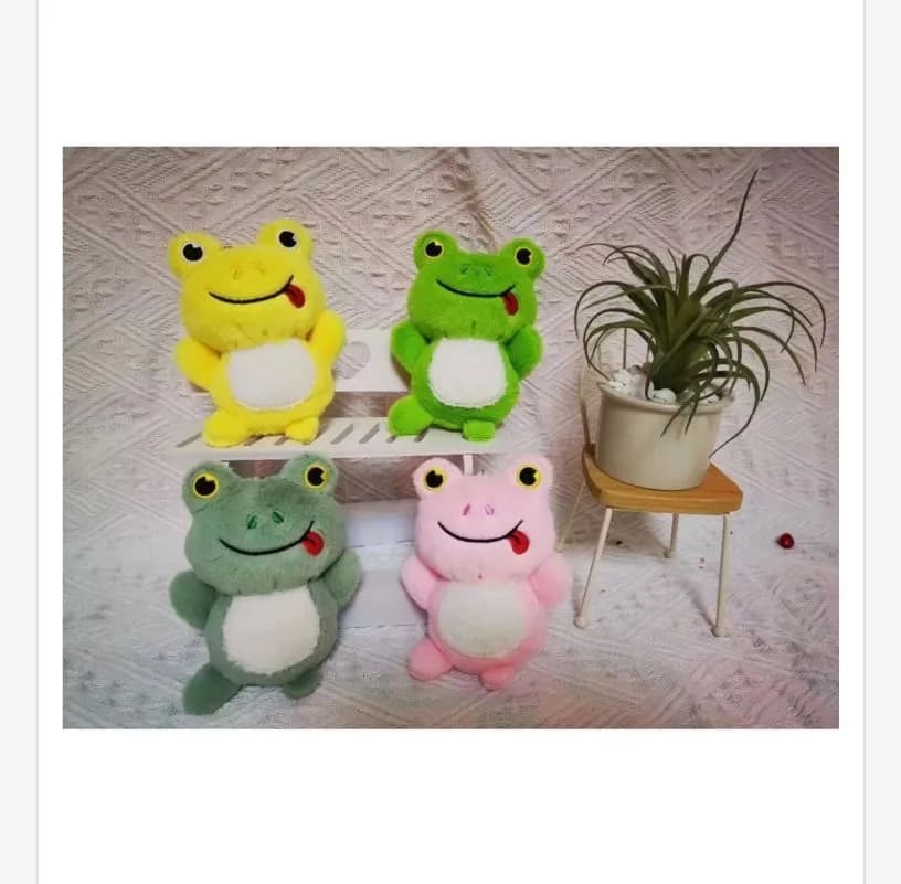 Brelok Żaba Pluszowa Wielokolorowa 4 Kolory