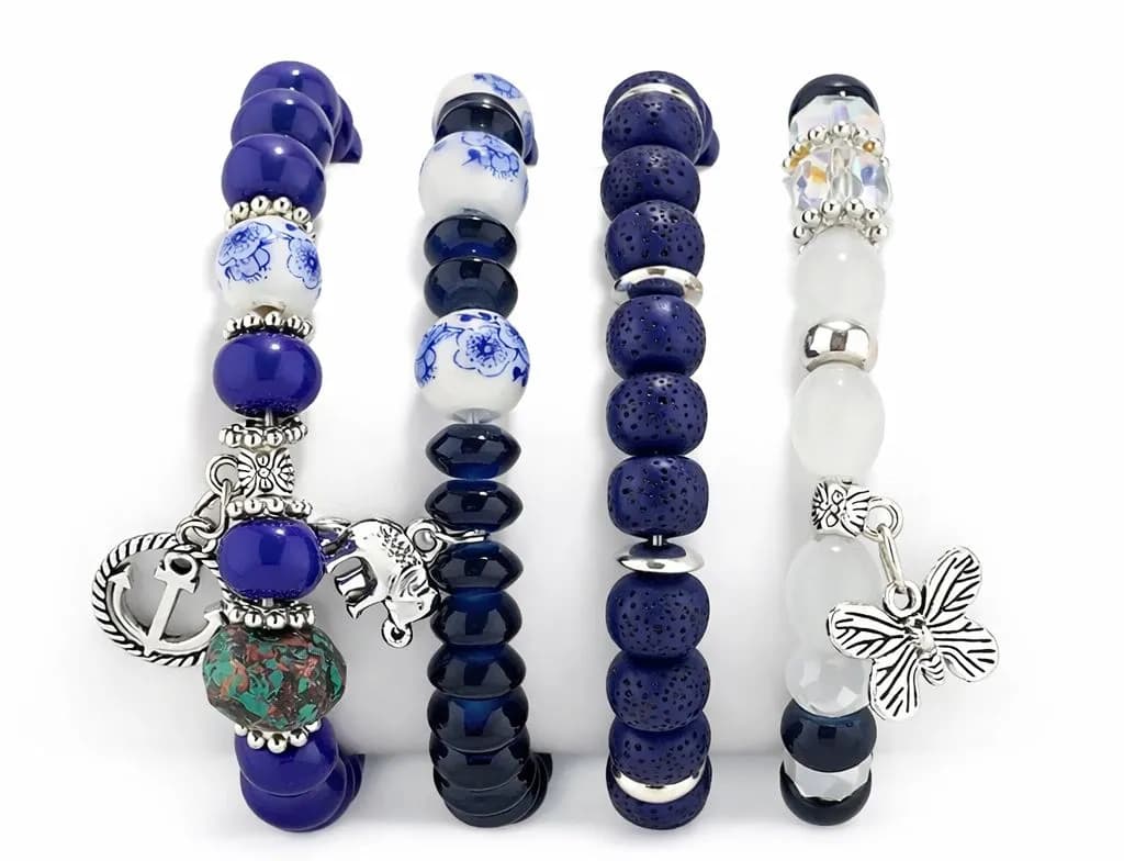 Zestaw 4 Bransoletek Koralikowych