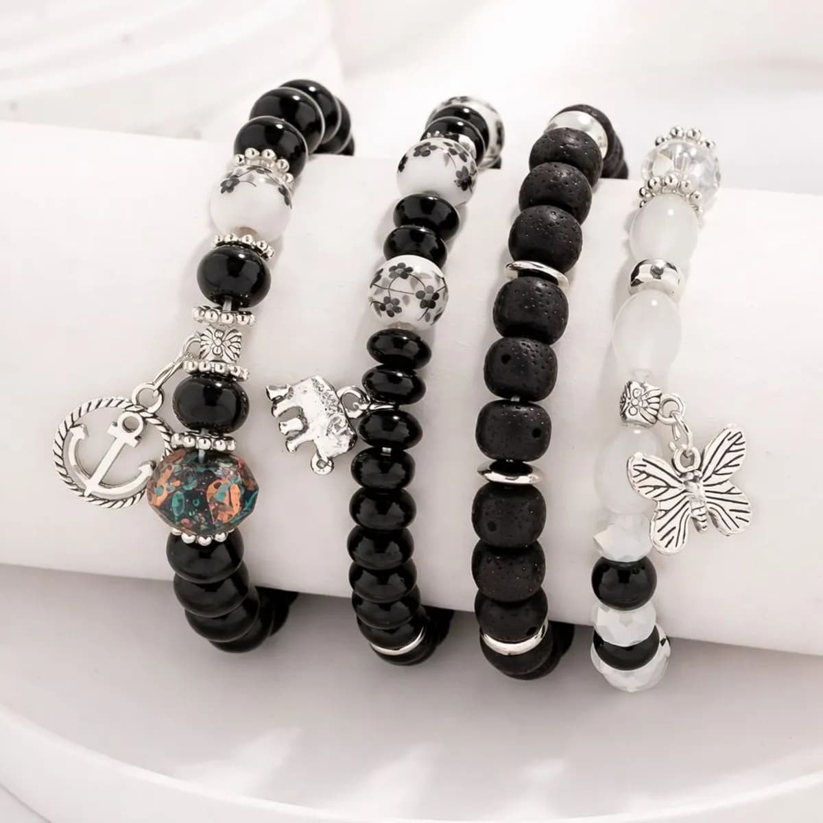 Zestaw 4 Bransoletek Koralikowych