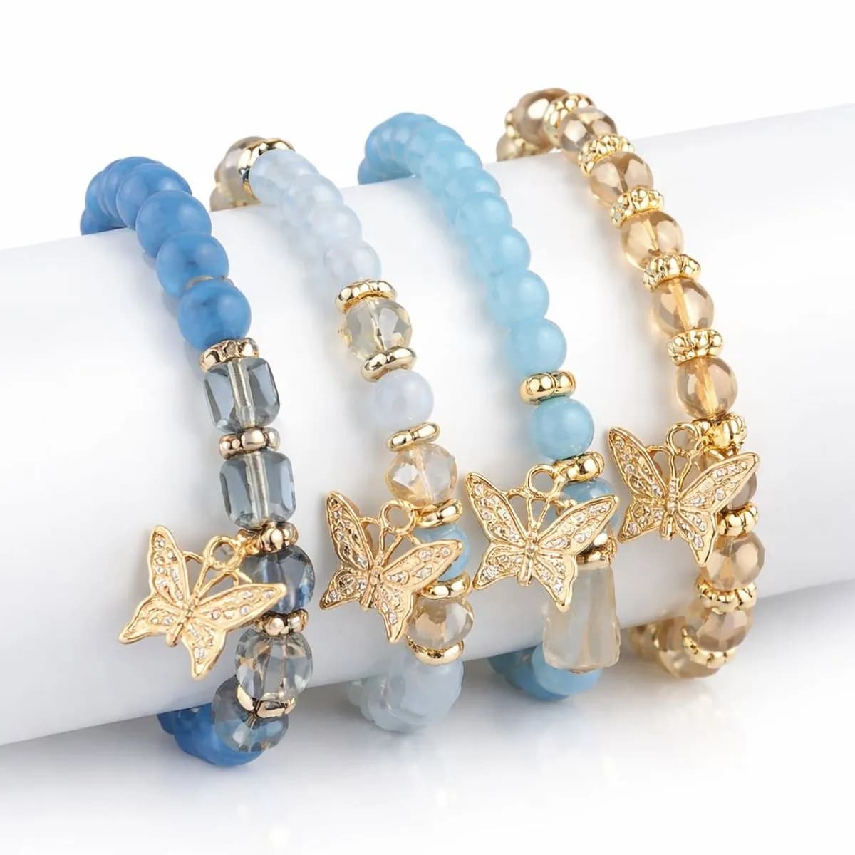 Zestaw 4 Bransoletek Koralikowych