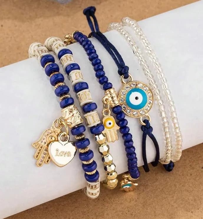 Zestaw 6 Bransoletek Koralikowych