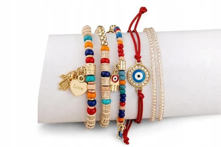 Zestaw 6 Bransoletek Koralikowych