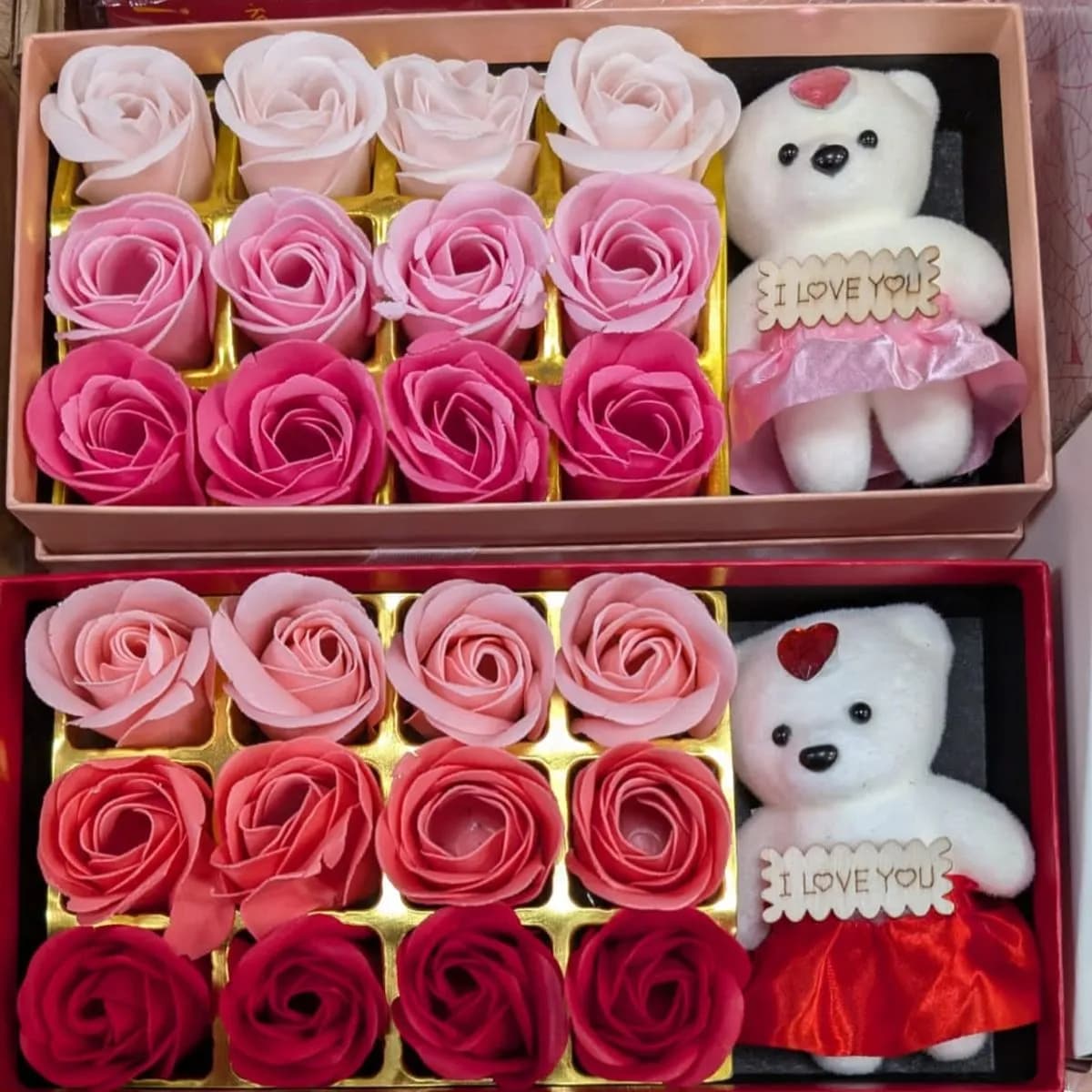 Pudełko Prezent Kwiaty LED