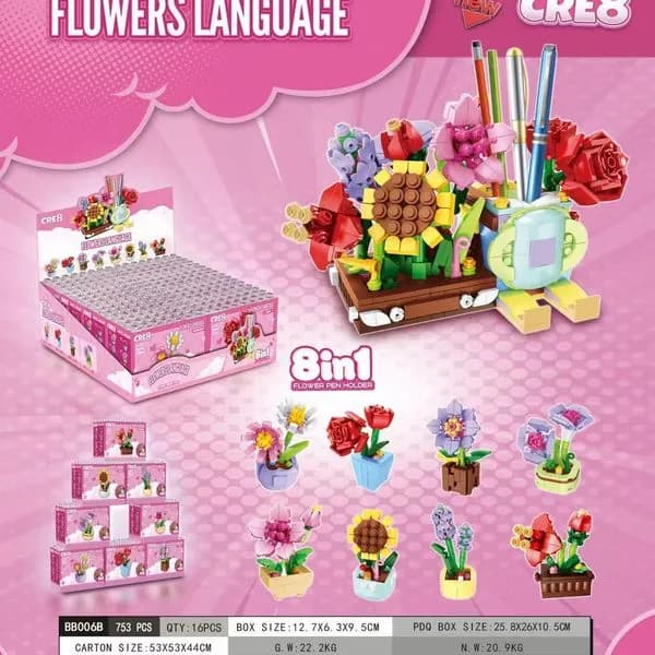 Klocki Flowers Language 8w1 73 PCS CUBE