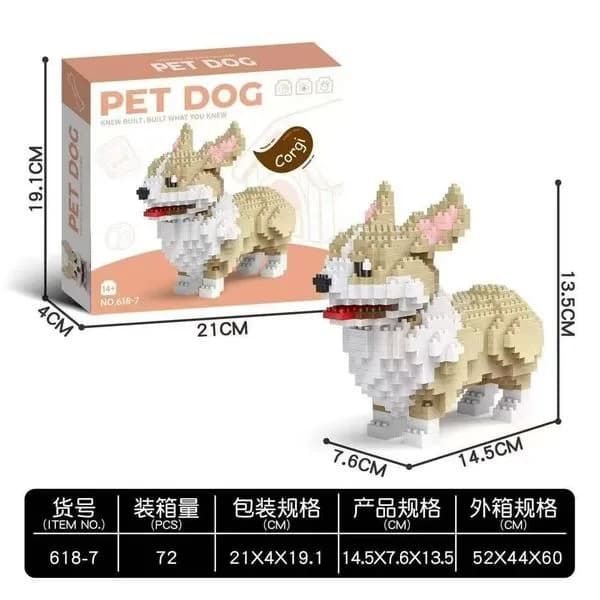 Zestaw klocków Pet Dog Corgi 21x19,1x14,5 cm