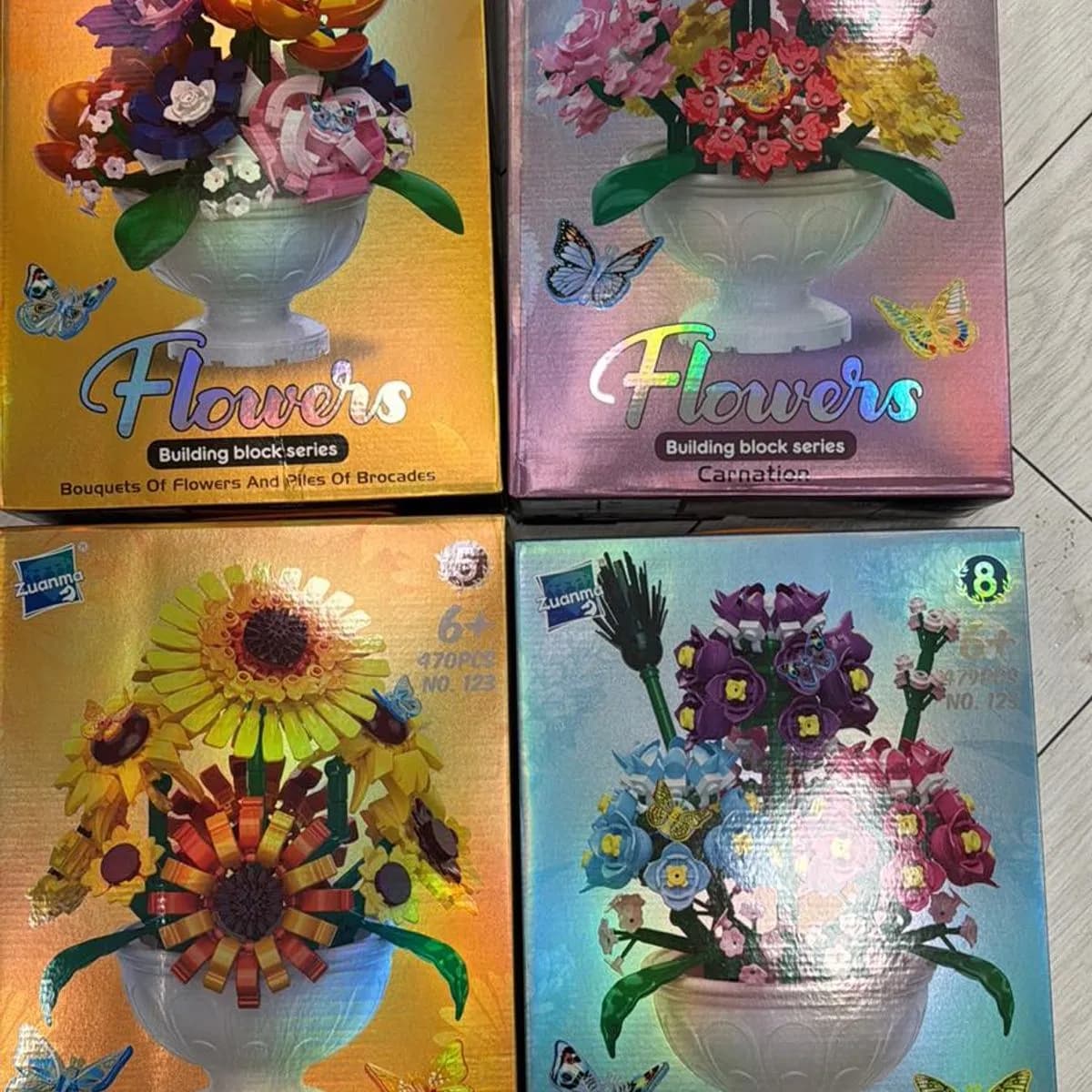 Zabawki Klocki Kwiaty Flowers Building Mix 4 szt