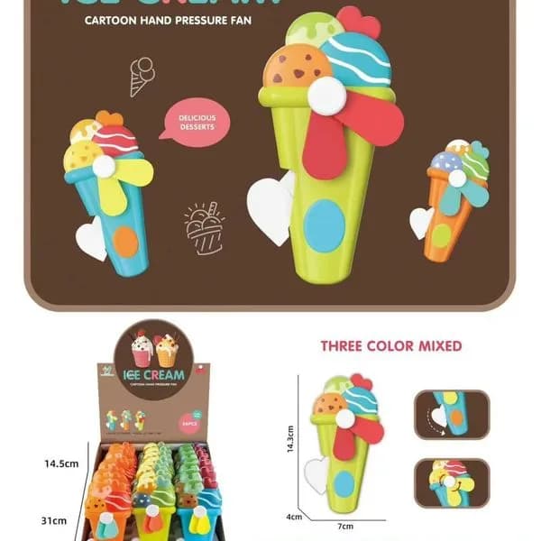 Mini Zabawka Ice Cream Fan 14,5cm x 3,7cm x 4,6cm