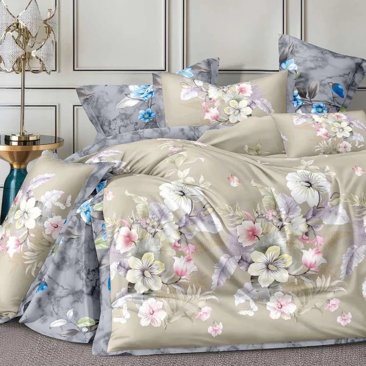 Komplet Pościel Milano 4CZ 160/200 kwiatowy