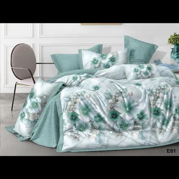 Komplet Pościel 4CZ 160/200 miętowo-biały