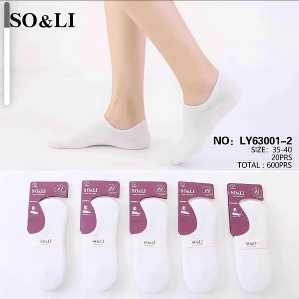 Skarpetki damskie SO&LI białe LY63001-2 35-40, 20prs/op