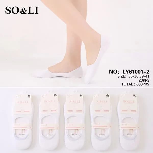 Skarpetki damskie SO&LI bezszwowe białe 39-40 LY61001-2