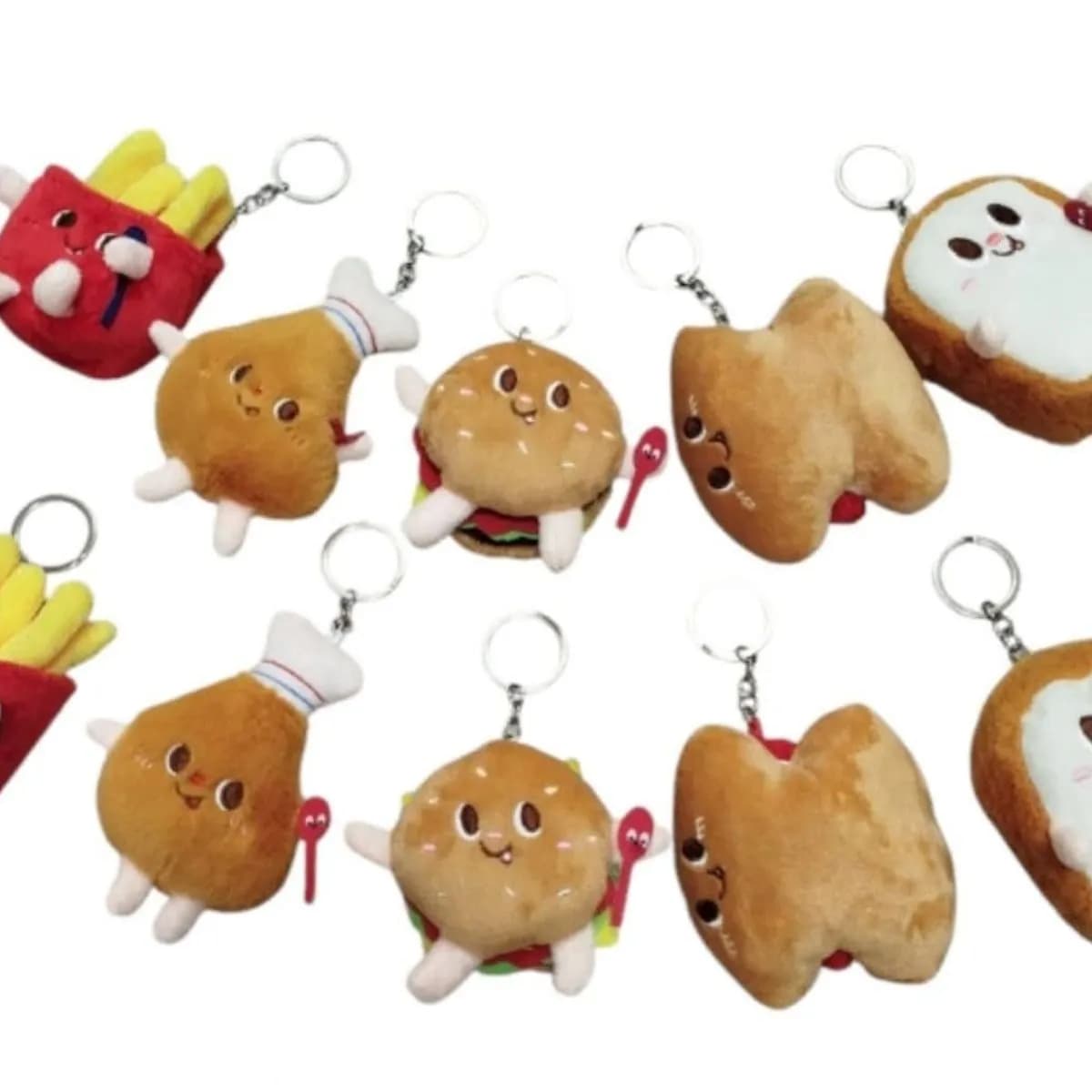 Brelok do Kluczy Pluszowy Jedzenie Fast Food Mix Wzorów