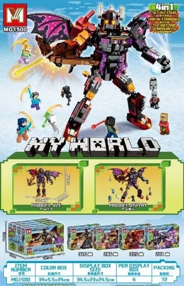 Klocki My World MG1500 Zestaw 4w1 Mech Inferno 4 szt.