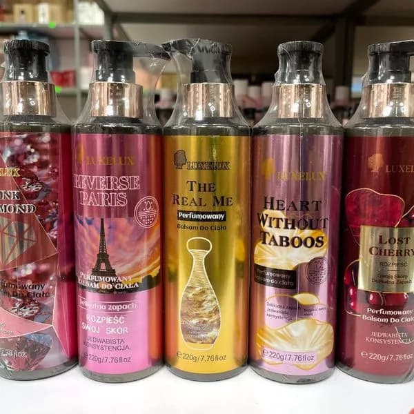 Perfumowany balsam do ciała LUXELUX 220g z pompką - mix zapachów