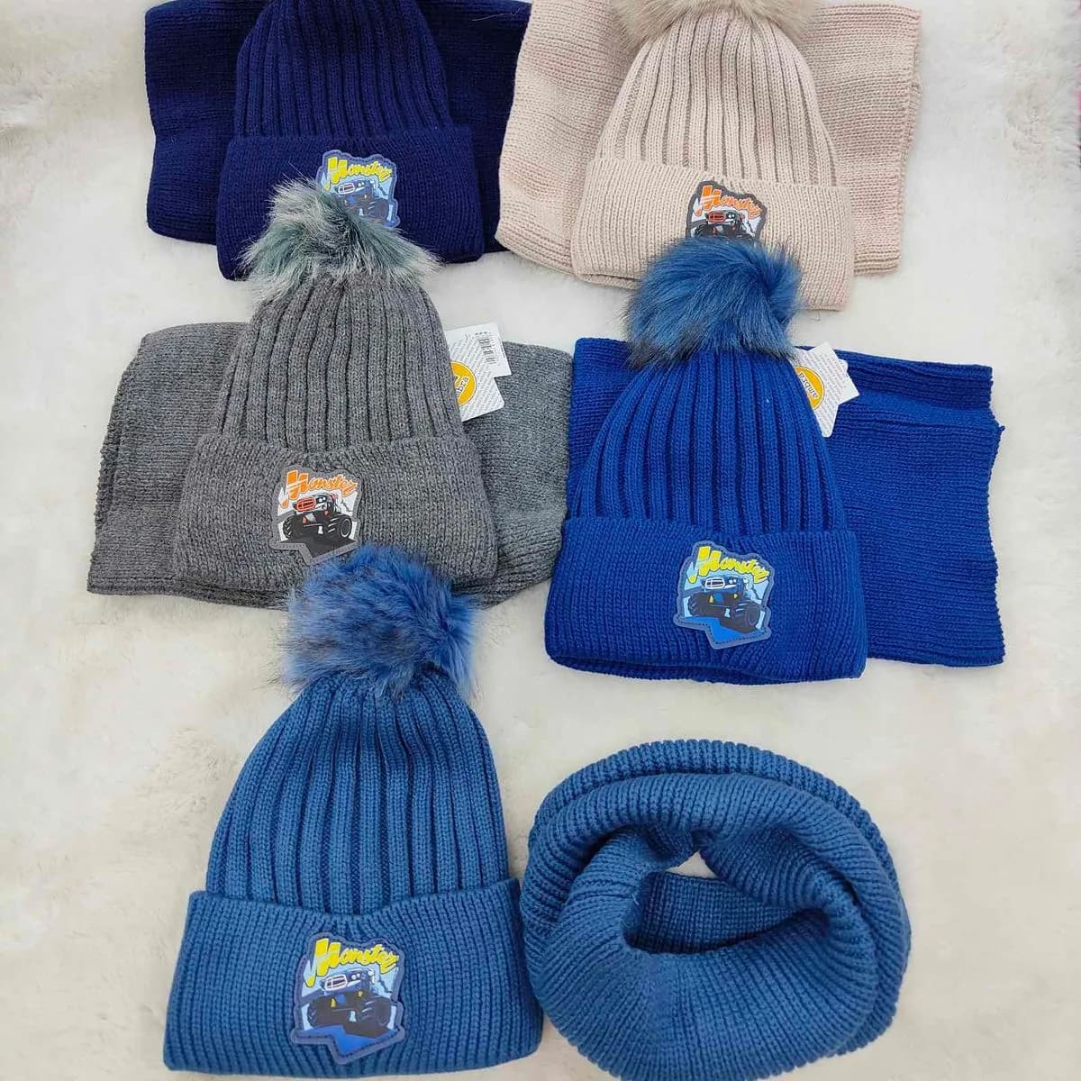 Komplet Czapka+Komin dla Dzieci 48-50