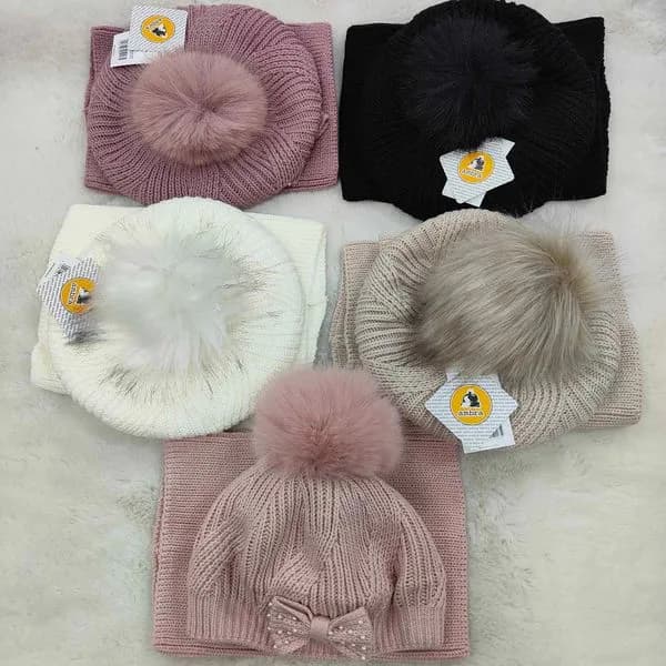 Komplet Czapka+Komin dla Dzieci 46-50