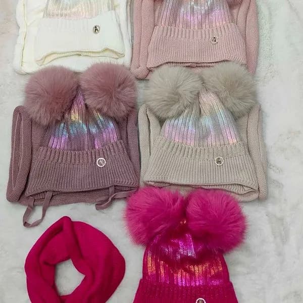 Komplet Czapka+Komin dla Dzieci 48-50