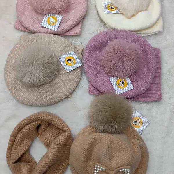 Komplet Czapki+Komin dla Dzieci 48-50