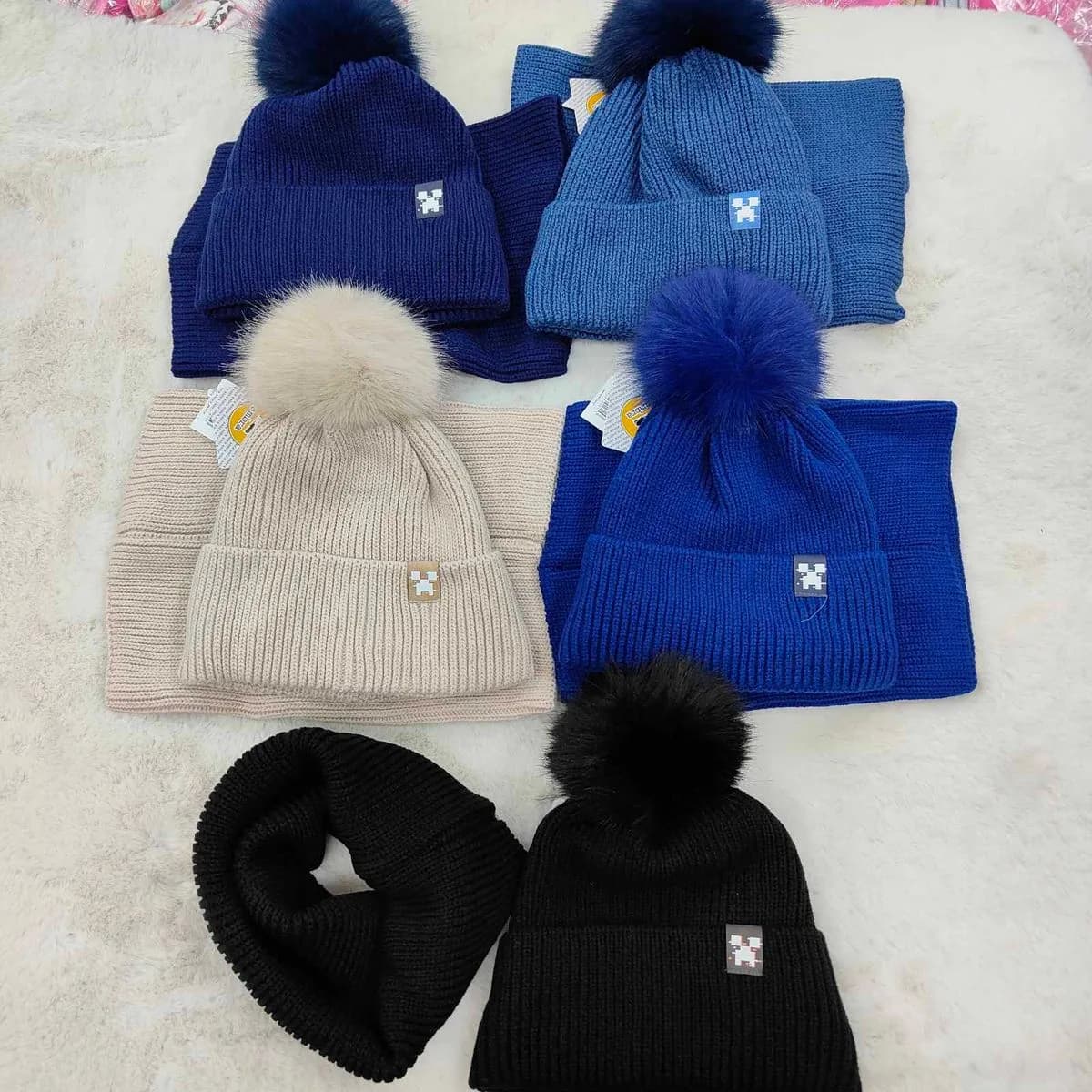 Komplet Czapki+Komin dla Dzieci 48-52