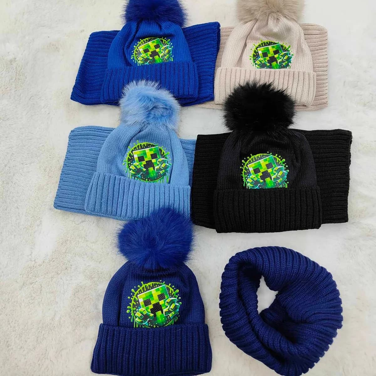 Komplet Czapki+Komin dla Dzieci 48-52