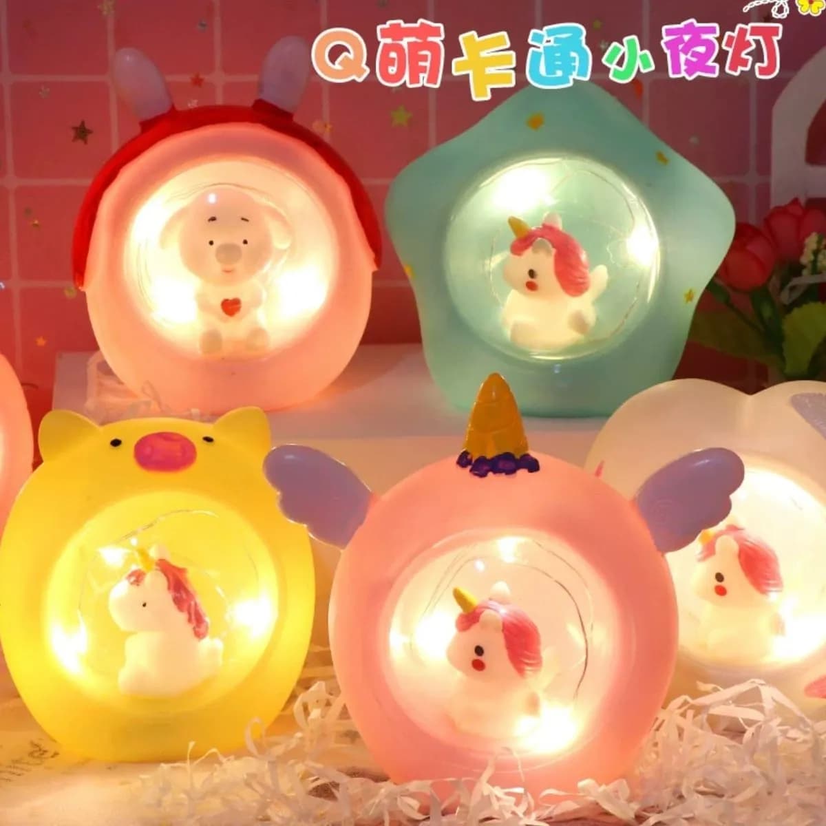 Lampki nocne LED z figurkami zwierząt i jednorożca
