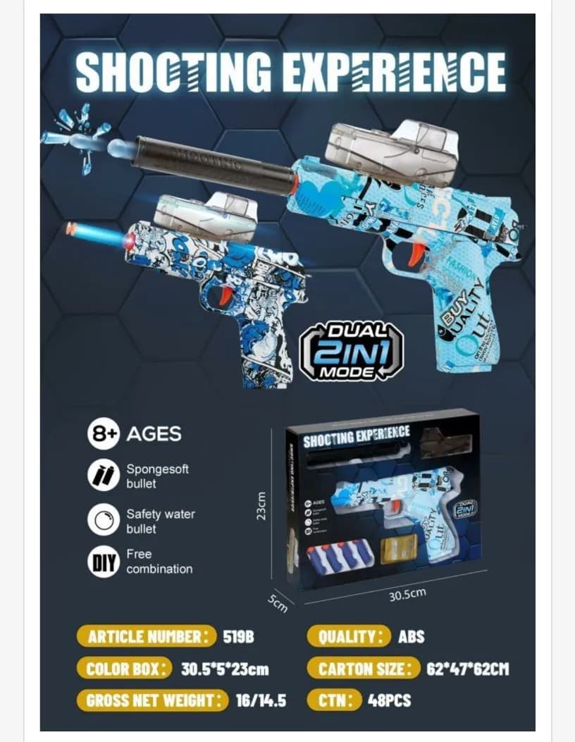 Zabawki Pistolety Dual 2in1 Mode