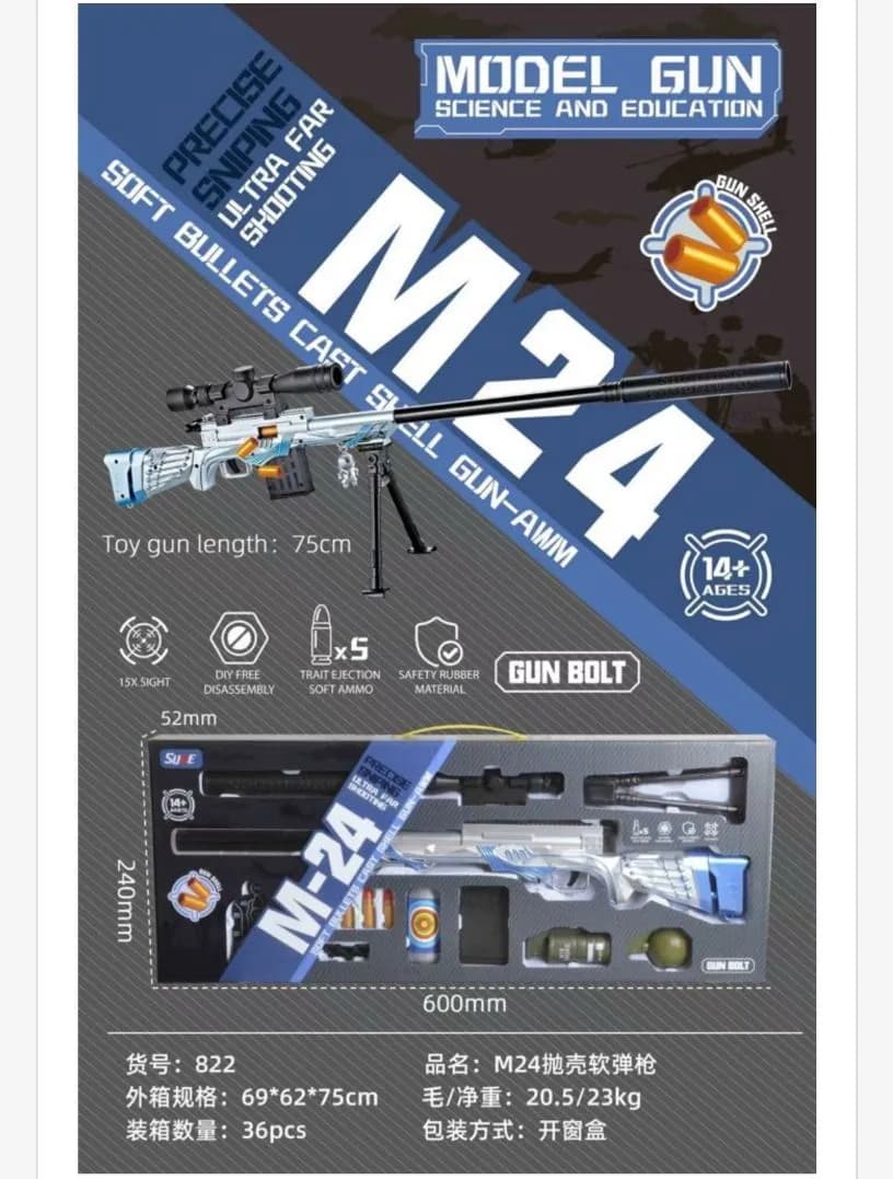 Zabawki Pistolety Gun Bolt M24