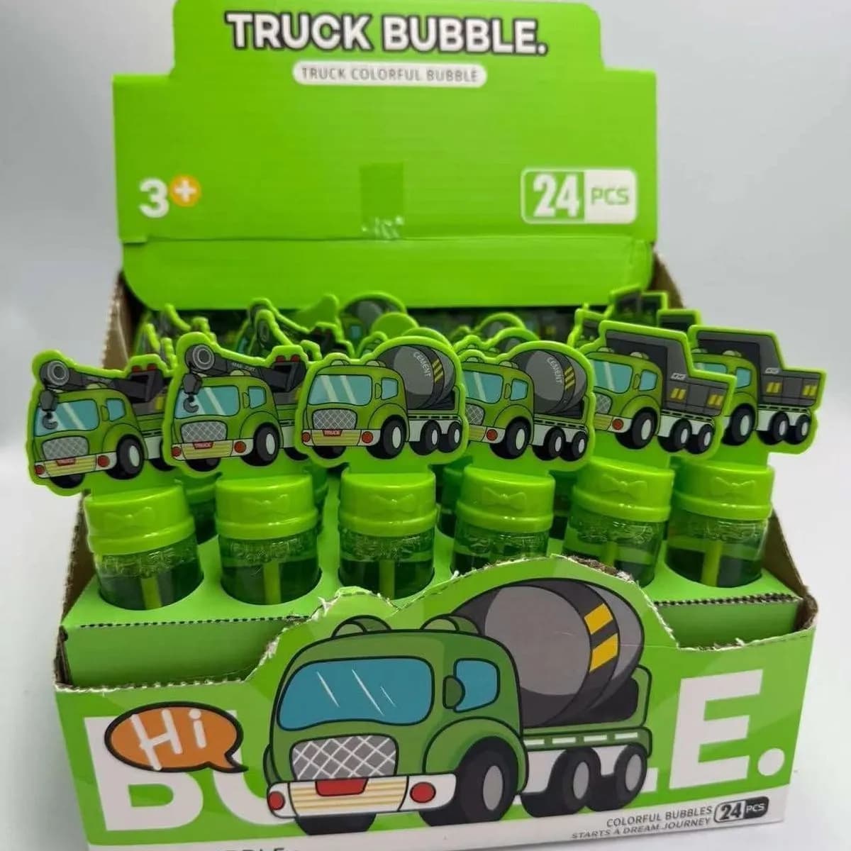 Truck Bubble - kolorowe mydło w płynie do baniek, 24 szt
