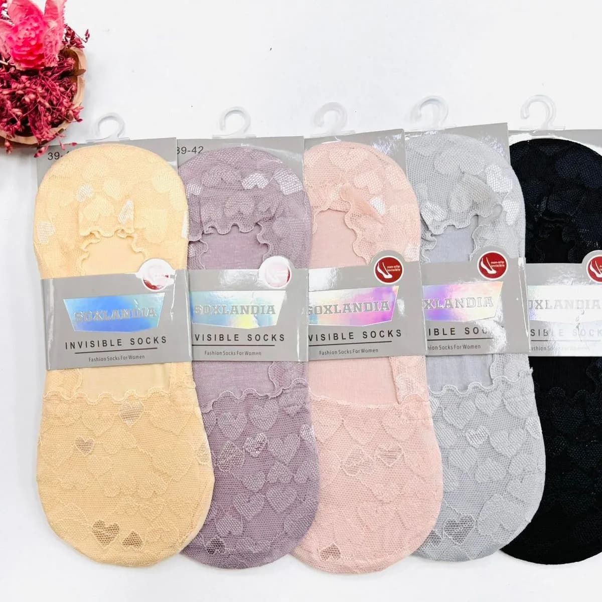 Skarpetki damskie invisible HIBLAND rozmiar 36-42, 5 par