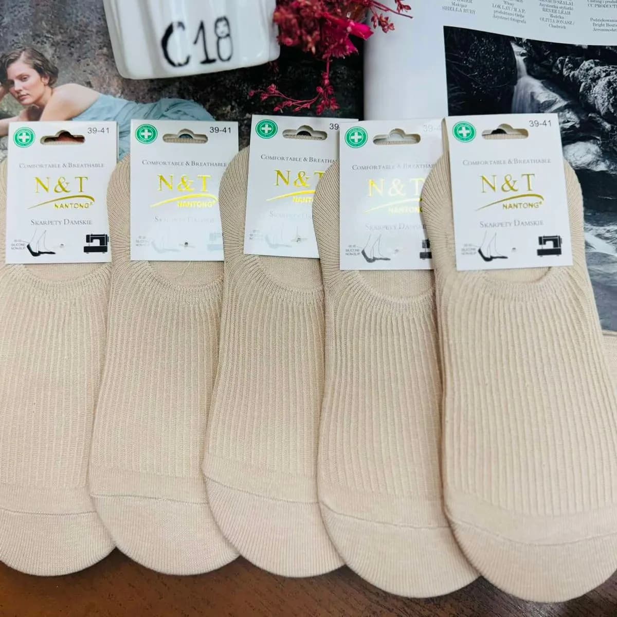 Skarpetki damskie N&T beżowe rozmiar 39-41