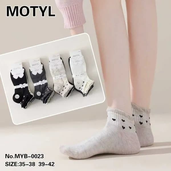 Skarpetki damskie motylkowe biało-czarne rozmiar 35-42