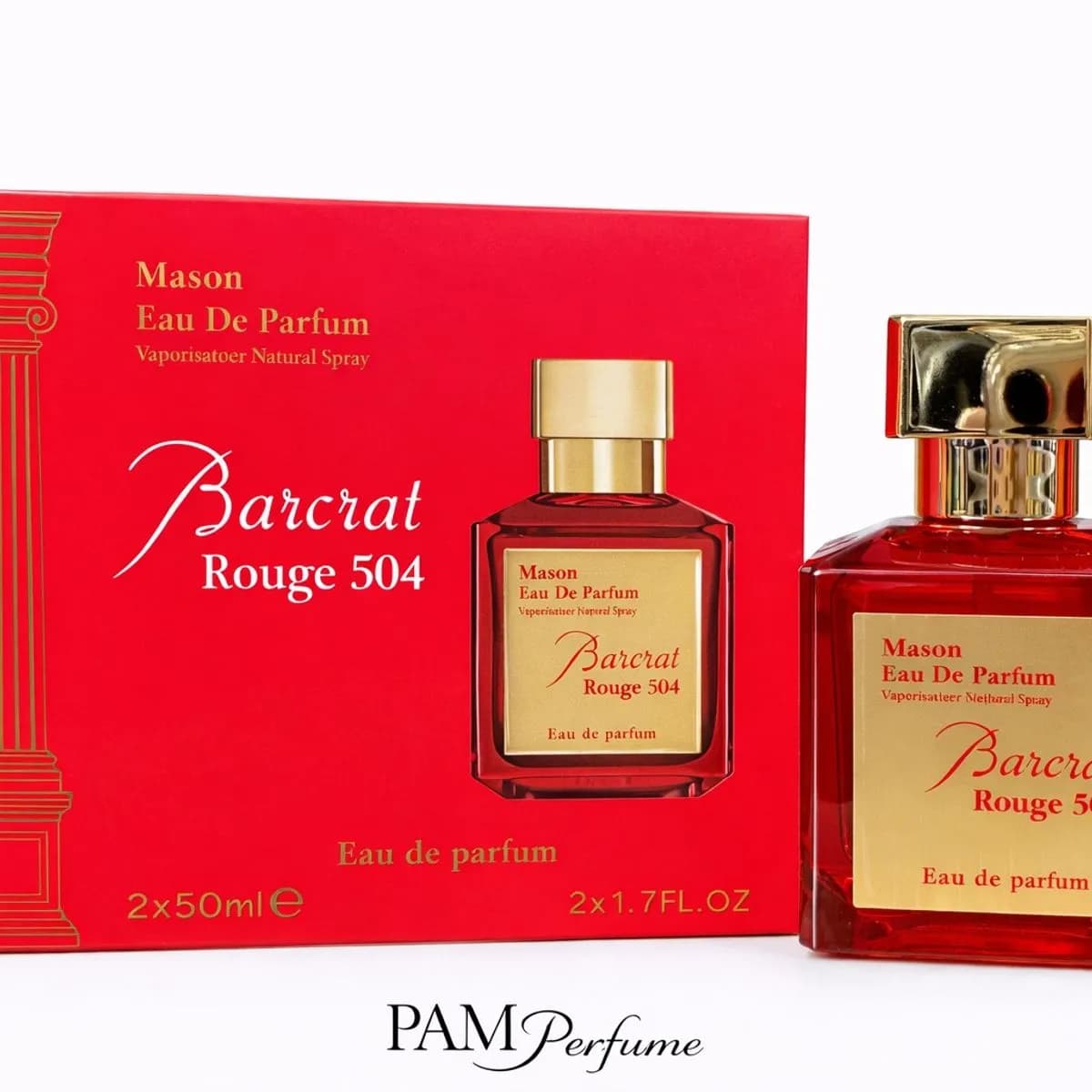 Zestaw Eau de Parfum Barcrat Rouge 504 2x50ml