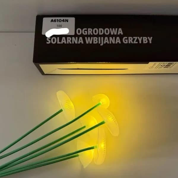 Zestaw Lampka Ogrodowa Solarna Wbijana Grzyby 2PCS