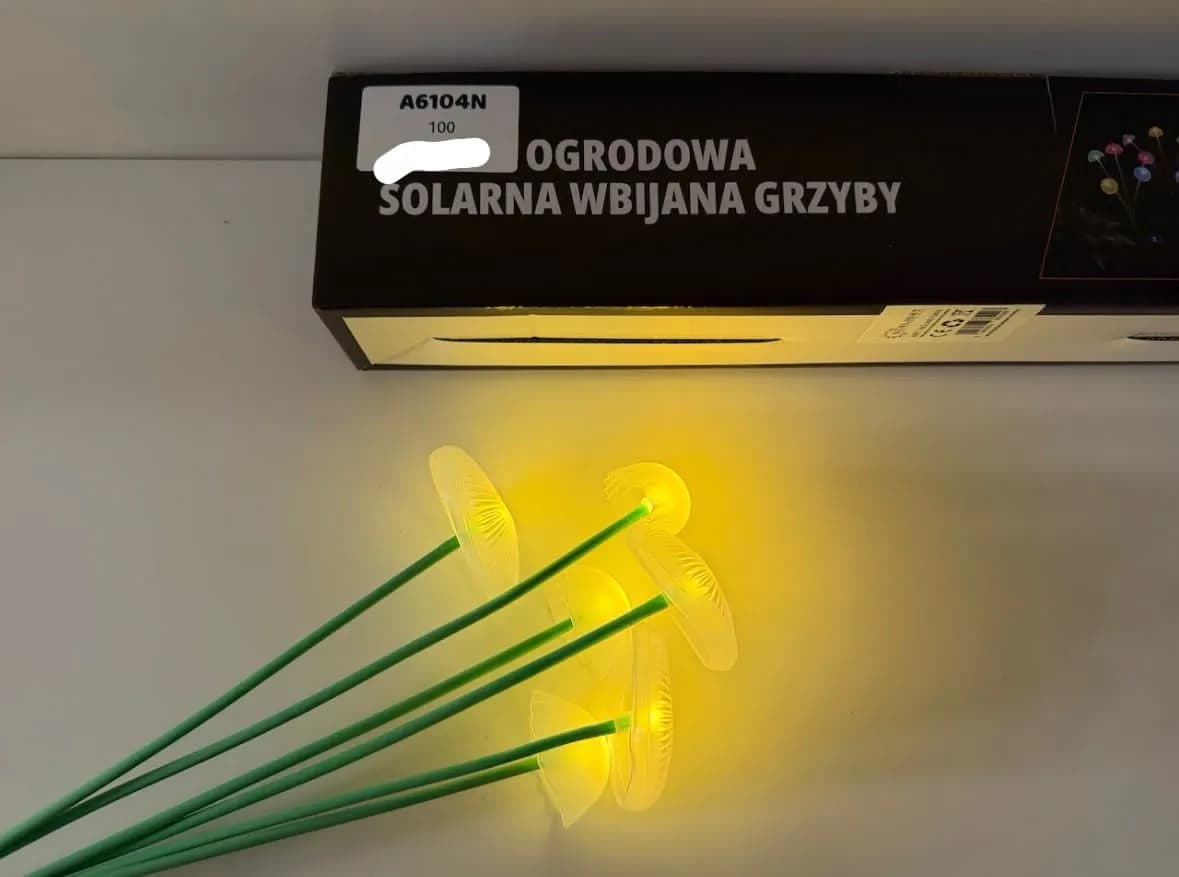 Zestaw Lampka Ogrodowa Solarna Wbijana Grzyby 2PCS