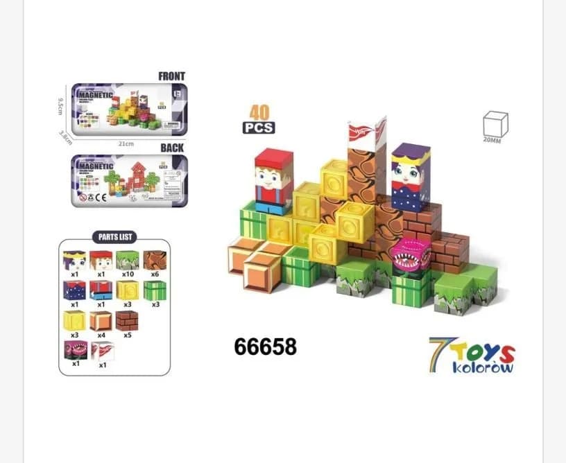 Magnetic Klocki 40PCS