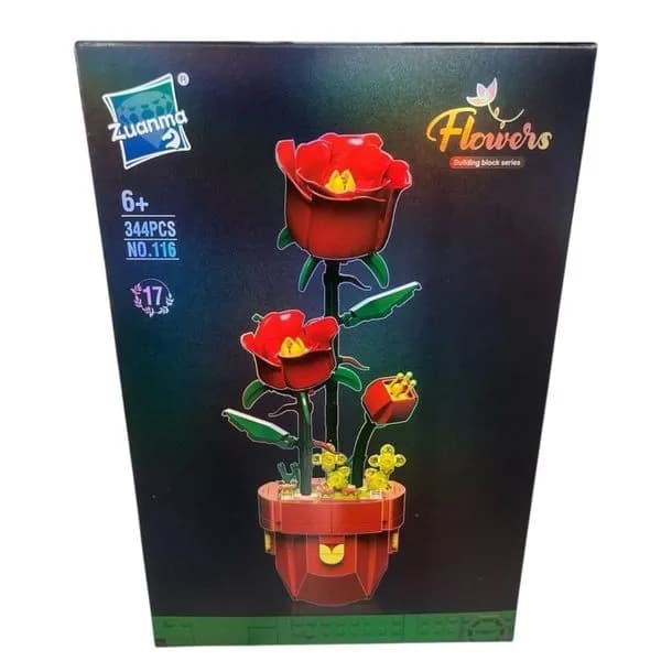 Klocki Kwiaty Czerwone Róże Zuanma 344PCS NO.116