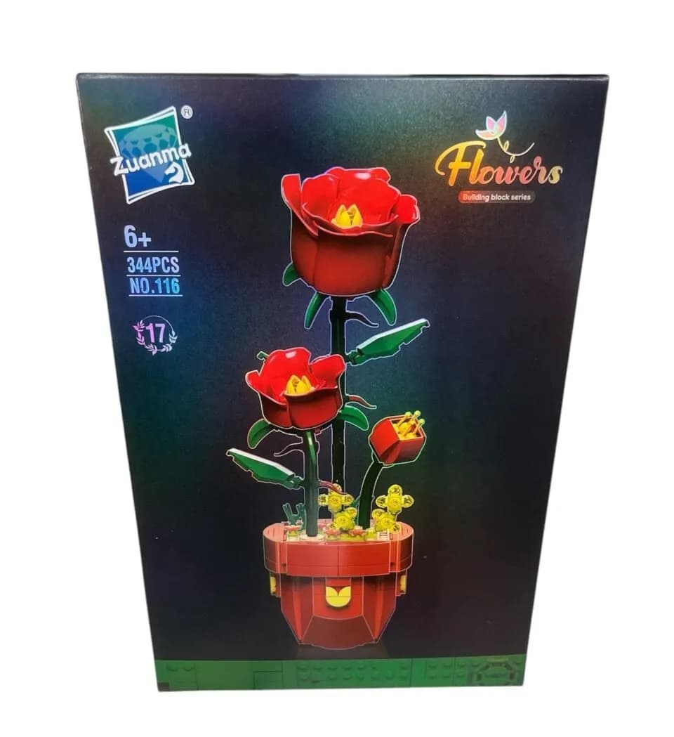 Klocki Kwiaty Czerwone Róże Zuanma 344PCS NO.116