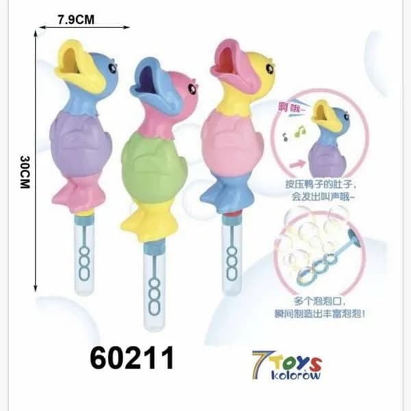 Bańki Mydlane Bubble Kaczka 30cm z Dźwiękiem Mix Kolorów