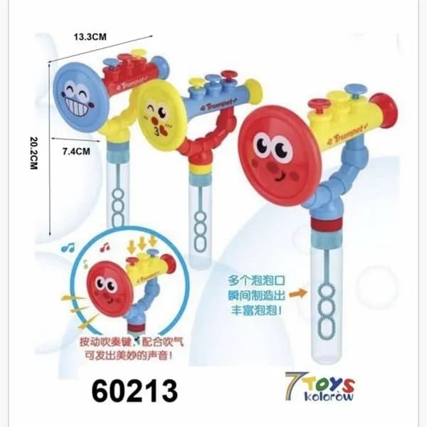 Bańki Mydlane Bubble Trąbka Muzyczna 20cm 12 szt. Mix