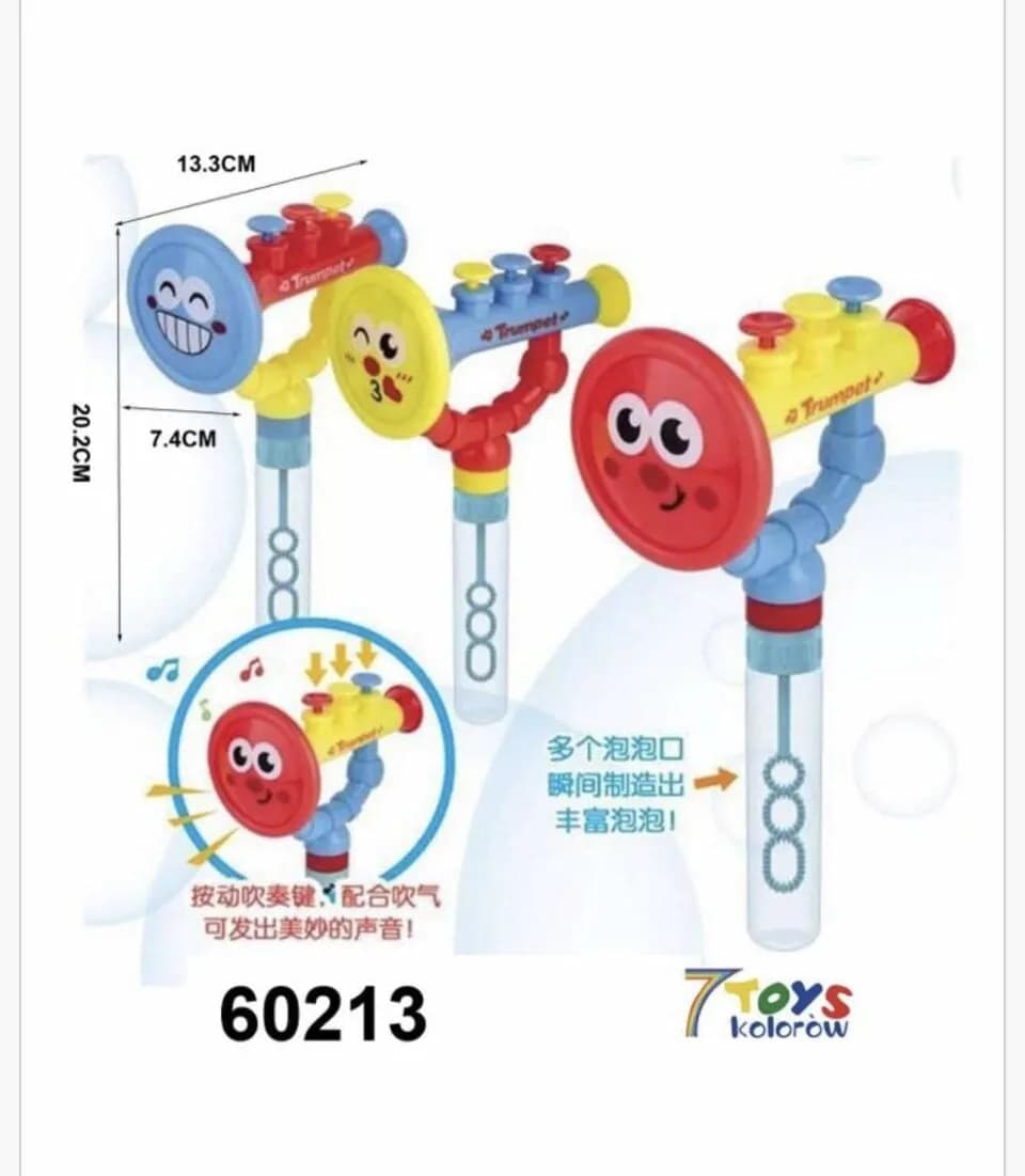 Bańki Mydlane Bubble Trąbka Muzyczna 20cm 12 szt. Mix