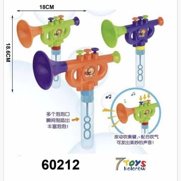 Bańki Mydlane Bubble Trąbka z Dźwiękiem 18x18,6cm Mix Kolorów