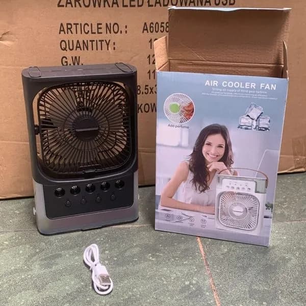 Wentylator Parowy Klimatyzator Przenośny USB 3 Biegi LED