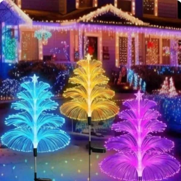 Zestaw 2 szt. Lampka Solarna Choinka Światłowodowa RGB 2PCS