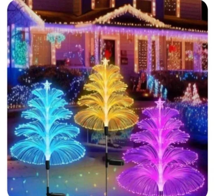 Zestaw 2 szt. Lampka Solarna Choinka Światłowodowa RGB 2PCS