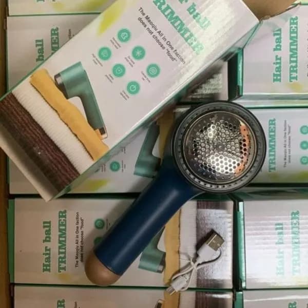 Golarka USB do ubrań Hair Ball Trimmer, granatowa, 6 szt.