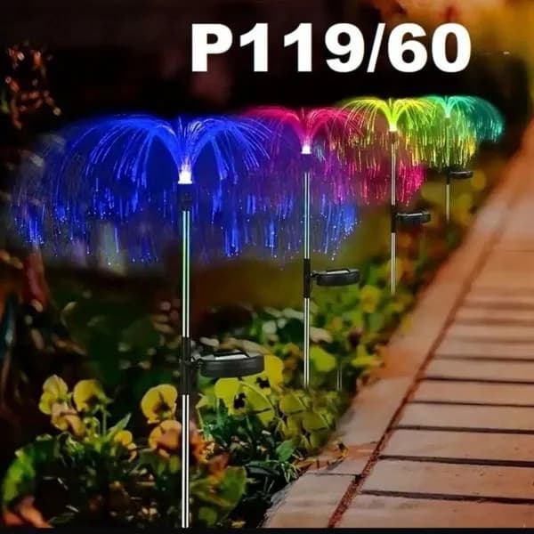 Zestaw Lampka Solar 2PCS Ogrodowa Światłowód Meduza RGB