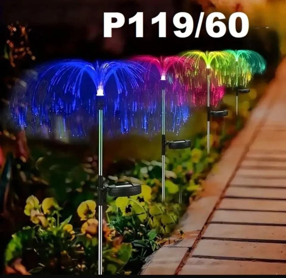 Zestaw Lampka Solar 2PCS Ogrodowa Światłowód Meduza RGB