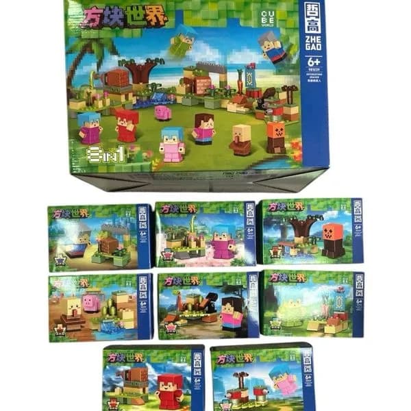 Klocki Cube World 8in1 Zhe Gao, zestaw konstrukcyjny