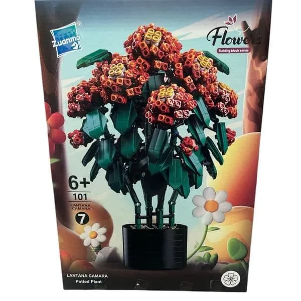 Klocki Kwiaty Lantana Camara 1614PCS Zuanma w Doniczce